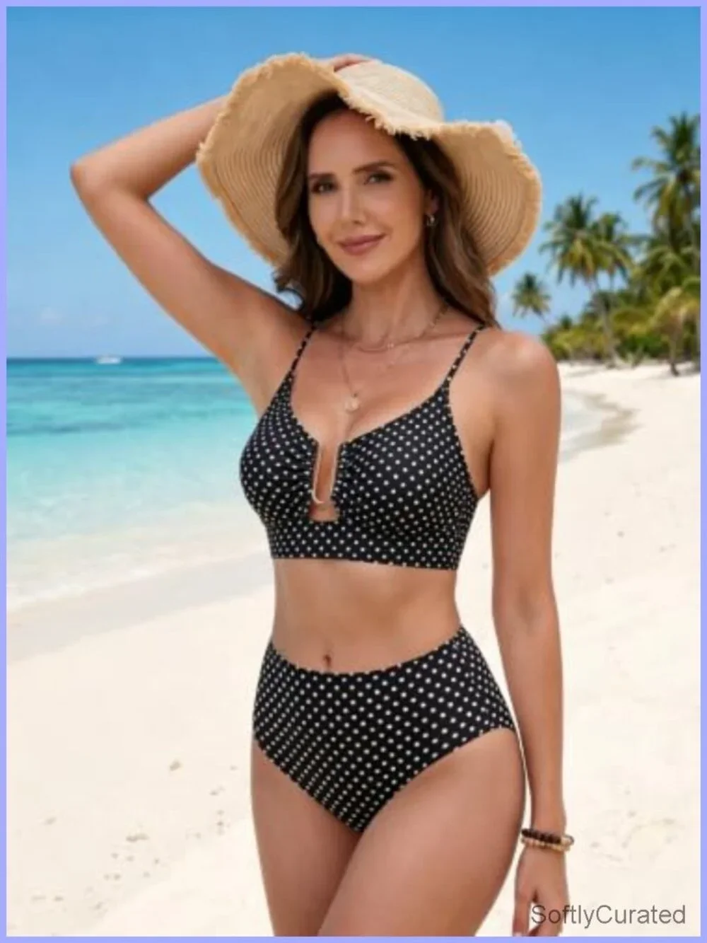 High Waist Bikini Set Tummy Control Push Up Two Piece Swimsuit